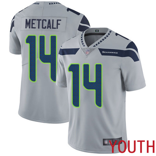 Seattle Seahawks Limited Grey Youth D.K. Metcalf Alternate Jersey NFL Football #14 Vapor Untouchable